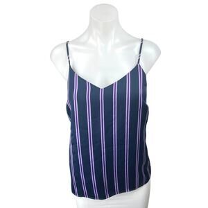 Banana Republic Blue Striped Sleeveless V-neck Cami Camisole Tank Top Size XS
